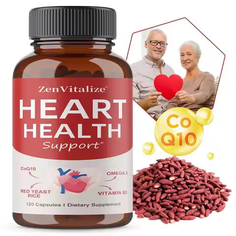 Heart Health Support Supplement - CoQ10, Omega 3, Red Yeast Rice, Vitamin B3, Promotes Healthy Chole