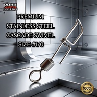 【M14】10/50pcs Premium Cascade Swivel Stainless Steel Size #1/0 perambut bottom dropper pulley rig