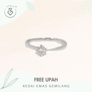 [Kedai Emas Gemilang] 2002103 {YS} 0.36Ct Diamond White Gold Ring (13876257) (16) (2.67G) [750 Gold]