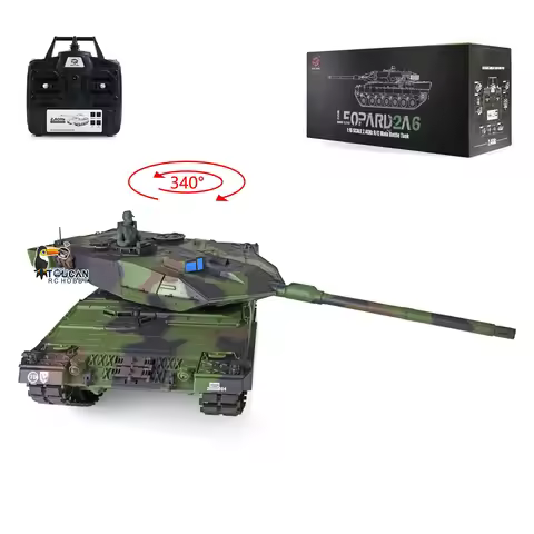 US Stock Henglong 1/16 7.0 RTR RC Tank Leopard 2A6 3889 Plastic Version 2.4Ghz Remote Control Model 
