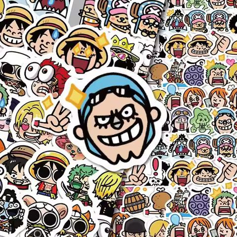 70Pcs One Piece Cartoon Stickers Cute DIY Decals for Gift Sealing Phone Journal Decoration