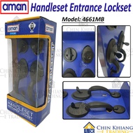 Aman V4661MB Matt Black Double Entrance Handleset Lockset Sirim