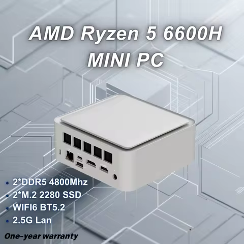 Z66 Ryzen 5 6600H MINI PC Windows 11 Pro DDR5 32GB 500GB PCIe 3.0 SSD WIFI6 BT5.2 2.5G USB4.0 Lan De