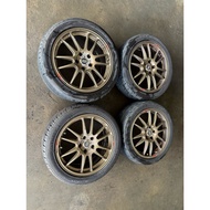 Enkei GTC01 17 Inch 17x7JJ ET45 5x114.3 PCD Sport Rims with Tyres Original Halfcut Made in Japan Hon
