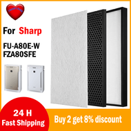 สำหรับ Sharp FUA80EW FZ-A80SFE เปลี่ยนเครื่องฟอกอากาศ HEPA &amp; Deodorizing Filter FU-A80E-W FZA80SFE