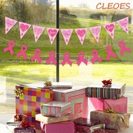 CLEOES Breast Cancer Backdrop Banner, Versatile Paper Breast Cancer Awareness Decorations, Pink Love
