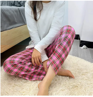 ZENGMALL High Quality Checkered Cotton Pajama Pants For Women SleepWear