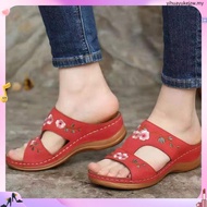 Women Slippers Sandal Flower Platform Colorful Ethnic Wedge Sandal Ladies Casual Fashion Sandals