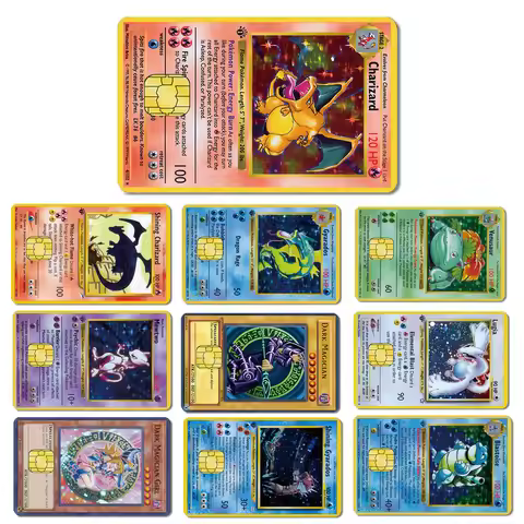 Pokemon Card Decals Credit Card Skin 2.5D HD Stickers Pikachu Game Card Decal Card Matte Film Skin S