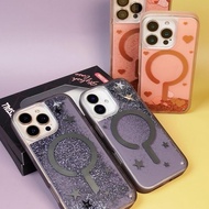Starry Star & Orange Hearts Case compatible for iPhone 16 | 16 Pro | 16 ProMax