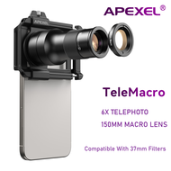 TM6กล้องโทรทรรศน์ไฮเอนด์สำหรับโทรศัพท์2IN1กล้องจุลทรรศน์คลิปเดียวเลนส์6X เทเลโฟโต้150มม. เลนส์ไมโครใ