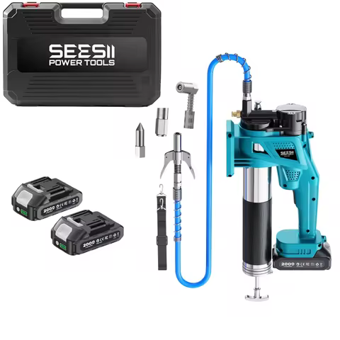 SEESII 4.6 oz/min Electric Grease Gun 10000PSI Cordless Auto Oil Change Kit with 2.0Ah Battery 39.4"