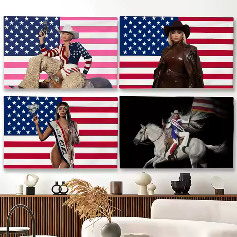 Singer Beyonce Cowboy Carter flag Suitable For Party Club Outdoor Interior Wall Decoration Banner Fa
