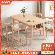 DO 4/6/8 Seater Solid Wood Dining Table Set Home Nordic Coffee Table With Chair Meja Makan Kerusi Kayu 餐桌 桌子