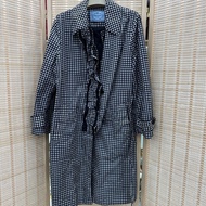 Prada 長格紋女風衣外套 42碼