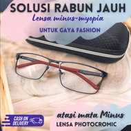 TERBARU Kacamata Minus Photocromic Pria Sporty Titanium Optik Asli Ori Untuk Gaya