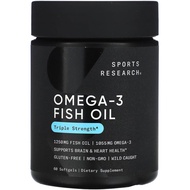 Sports Research Omega-3 Fish Oil, Triple Strength, 60 Softgels