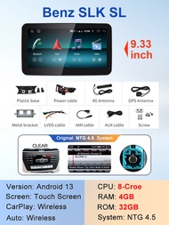VFDRT Android13 8คอร์9.33 "8คอร์สำหรับ Mercedes Benz SLK R172 SL ระบบอัจฉริยะเกี่ยวกับรถยนต์ R231ระบ