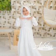 White Children's Gamis Adelia Jicama SET Pasmina