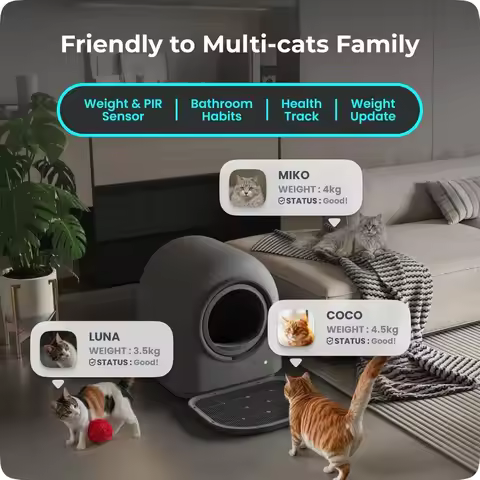 TYPro Hands-Free Smart Automatic Self-Cleaning Cat Litter Robot, Multi-Cat Compatible, Custom