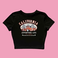 Baby Tee California Adventure Life Y2k Style Crop Tee
