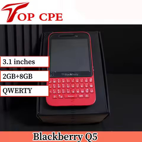 Original Blackberry Q5 4G Black/White/Red Color 3.1" 2GB+8GB 5MP+2MP WIFI GPS QWERTY Keyboard BlackB