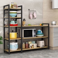 💘&amp;Kitchen Storage Rack Floor-Standing Household Multi-Functional Storage Rack Multi-Layer Oven Rack Microwave Oven Rack