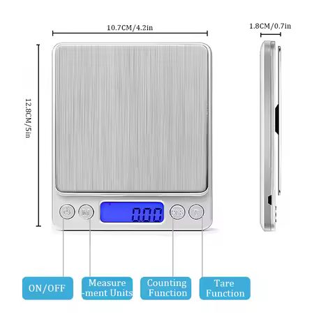 Pocket Digital Scale Electronic Weight Scales 3kg 0.1g / 500g 0.01g Jewelry Scale Food Kitchen Balan