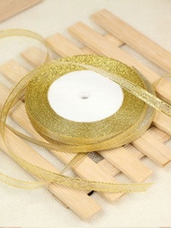 1捆金/銀色蔥帶,適用於烘焙、禮品包裝、聖誕節、蛋糕盒裝飾