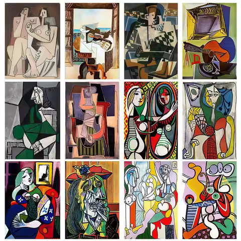 Modern Art Master Picasso Abstract Canvas Painting Cubism Home Wall Art Poster Prints Pictures Bedro