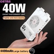 ORTMA RGB LED Camera Light, 40W 2800-9000K Mini LED Video Lamp, Compact 4400mAh Battery FX 8 Modes C