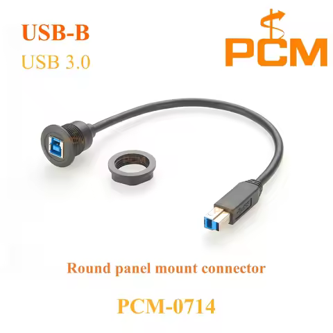 USB-B 3.0 Round Panel Mount Cable High-Speed USB 3.0 Type-B Flush Mount Cable for Printer & Scanner