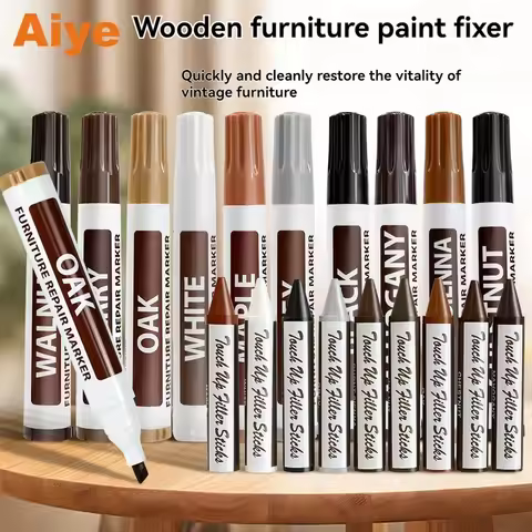 6-21pcs Furniture Markers Crayon Sharpener Set, Wood Scratch Repair Kit Waterproof Pen for Floors Ta