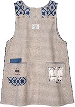 Kusuguru Japan 236638 Apron, Fleece Button Ribbon Open Apron, Gray, M-L