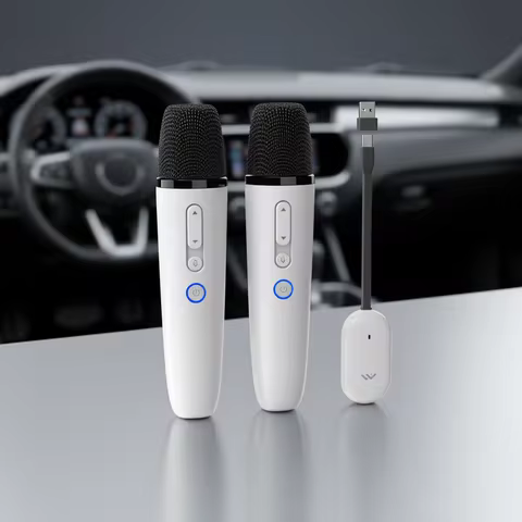 T1-Car Mic Receiver for Tesla Model Y/3/X/Cybertruck, Mic Dongle with USB-A & USB-C Receiver, Plug t