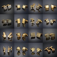 Men's Luxury Shirt Cufflinks French Gold Color Cuff Buttons for Men Bridegroom Suit Sleeve Male Jewe