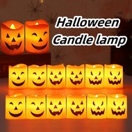 Halloween Pumpkin Light LED Candle Lamp for Party Decor Spooky Atmosphere Prop