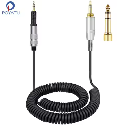 Poyatu Spring Relief Coiled Cable for Audio Technica ATH-M50x ATH-M40x ATH-M70x ATH M50x M40x M70x H