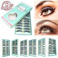 HW DINGSEN 10 Pairs False Eyelashes Long Thick Eye Lash Extension Beauty Makeup