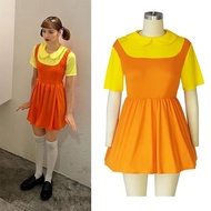 kostum Costume squid game gadis dress halloween