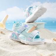 รองเท้าเด็ก Xtep ตีนตุ๊กแกเปิดนิ้วเท้าสำหรับเด็กผู้หญิงรองเท้าแตะชายหาดพื้นนุ่มกันลื่นสำหรับเด็กในฤด