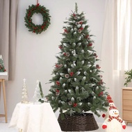 Berry Christmas Tree 5/6/7/8FT Artificial Snowflake with Metal Stand White Snow Effect X-mas Decora