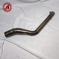 Nego Boskuu - Sambungan Knalpot Racing Ex Kawasaki Ninja 250 fi - Black/Silver (Exhaust Adaptor/Lehe