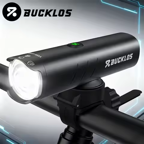 BUCKLOS Aluminum Alloy Bike Headlight 4500mAh Rechargeable Bicycle Front Light IP66 Waterproof 1200L