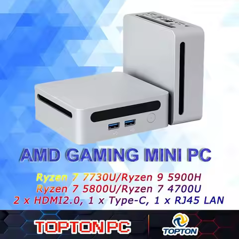 Mini PC AMD Ryzen 7 7730U 7 5800U Radeon 680M, Compact Aluminium Design Windows 11 Pro Desktop Compu