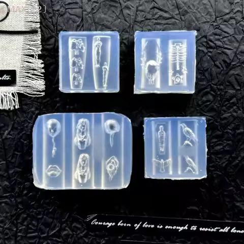 3D Silicone Nail Art Mold Mummy Ribs Spine Bone Design DIY Nail Decor Transparent Manicure Template