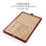 กล่องเก็บเครื่องประดับทองสีแดงมุกหรูหราพร้อมซิป POLO FEST กล่องเก็บแหวนสร้อยคอเครื่องประดับโลหะผสมสั