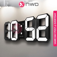《 𝗙𝗥𝗘𝗘 𝗕𝗔𝗧𝗧𝗘𝗥𝗬 》3D LED Digital Clock Alarm Wall Table Temperature Night Mode Jam Dinding 彩色时钟 NWD