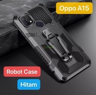 Case Oppo A15 Robot Standing Cover Silikon Casing Handphone Soft Case
