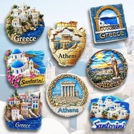 1pc Resin Santorini, Greece Dreamy Fridge Magnet, Athens Travel Souvenir Home Office Storage Cabinet